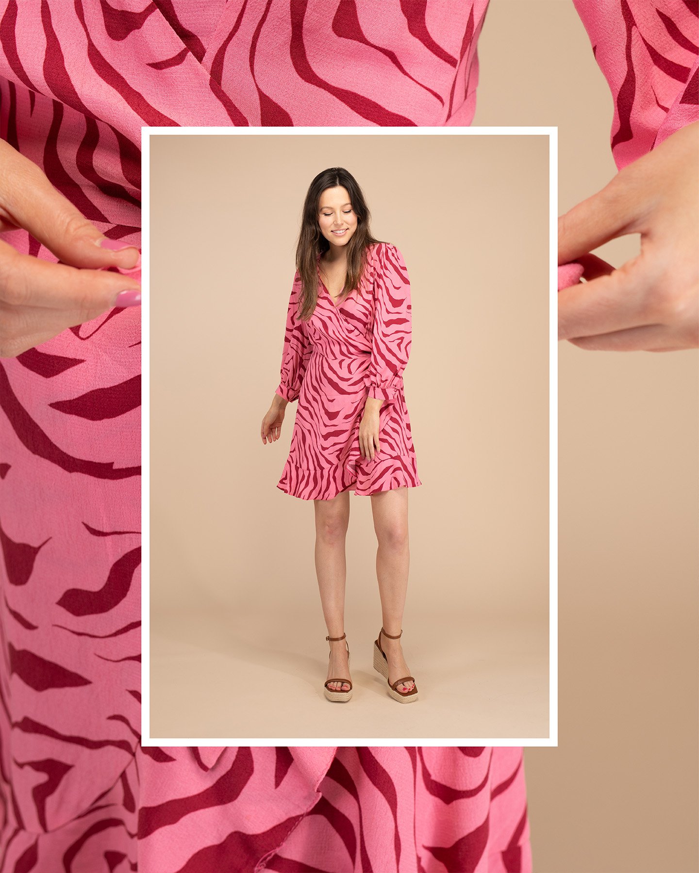 Finery Zara Midi Shirt Dress, Pink at John Lewis & Partners