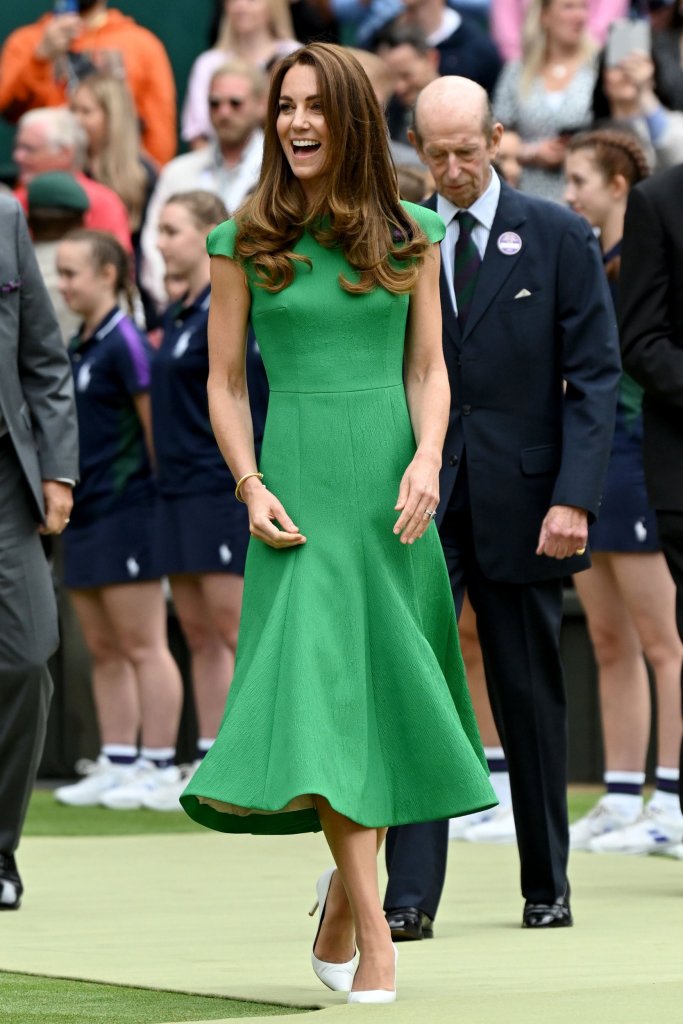 Duchess of Cambridge at Wimbledon in Green Dress, Courtesy of Getty