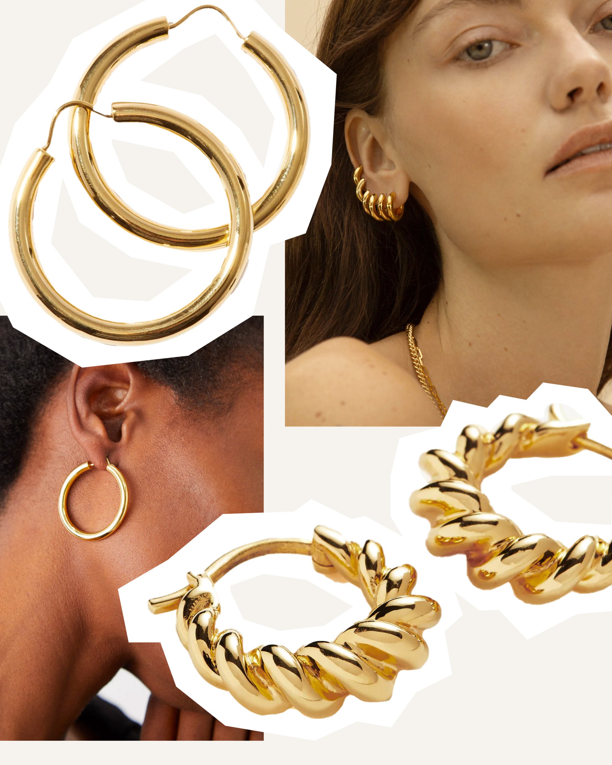 Ladies Chunky Gold Hoop Earrings  18k Gold Plated  Irish Jewellery  the  rocks room