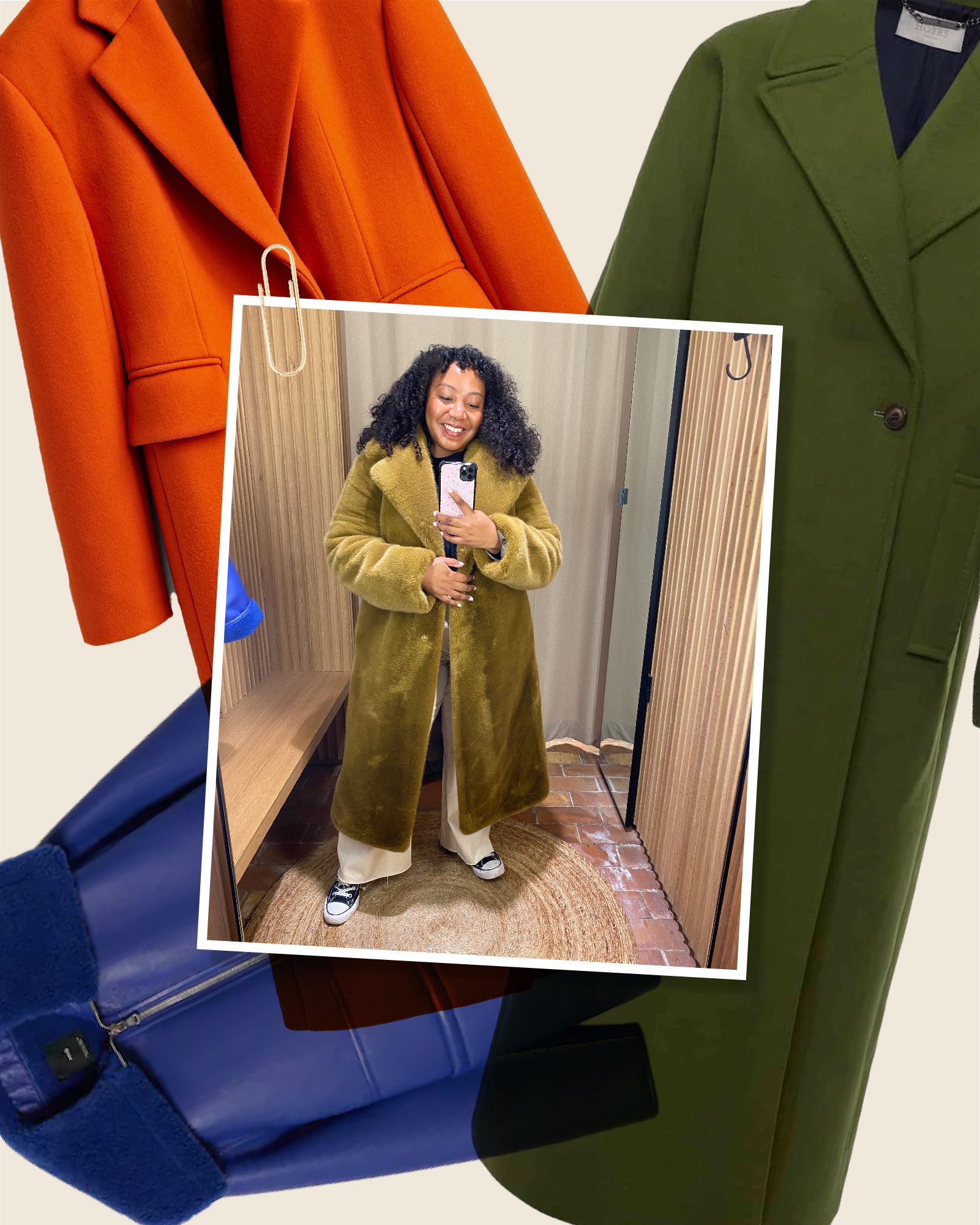 Orange discount long coat