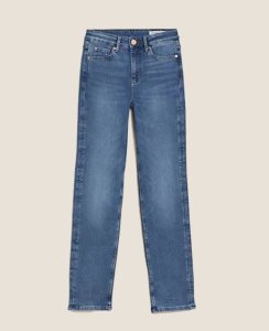 STRAIGHT-FIT TRF JEANS WITH SEAM DETAIL - Blue