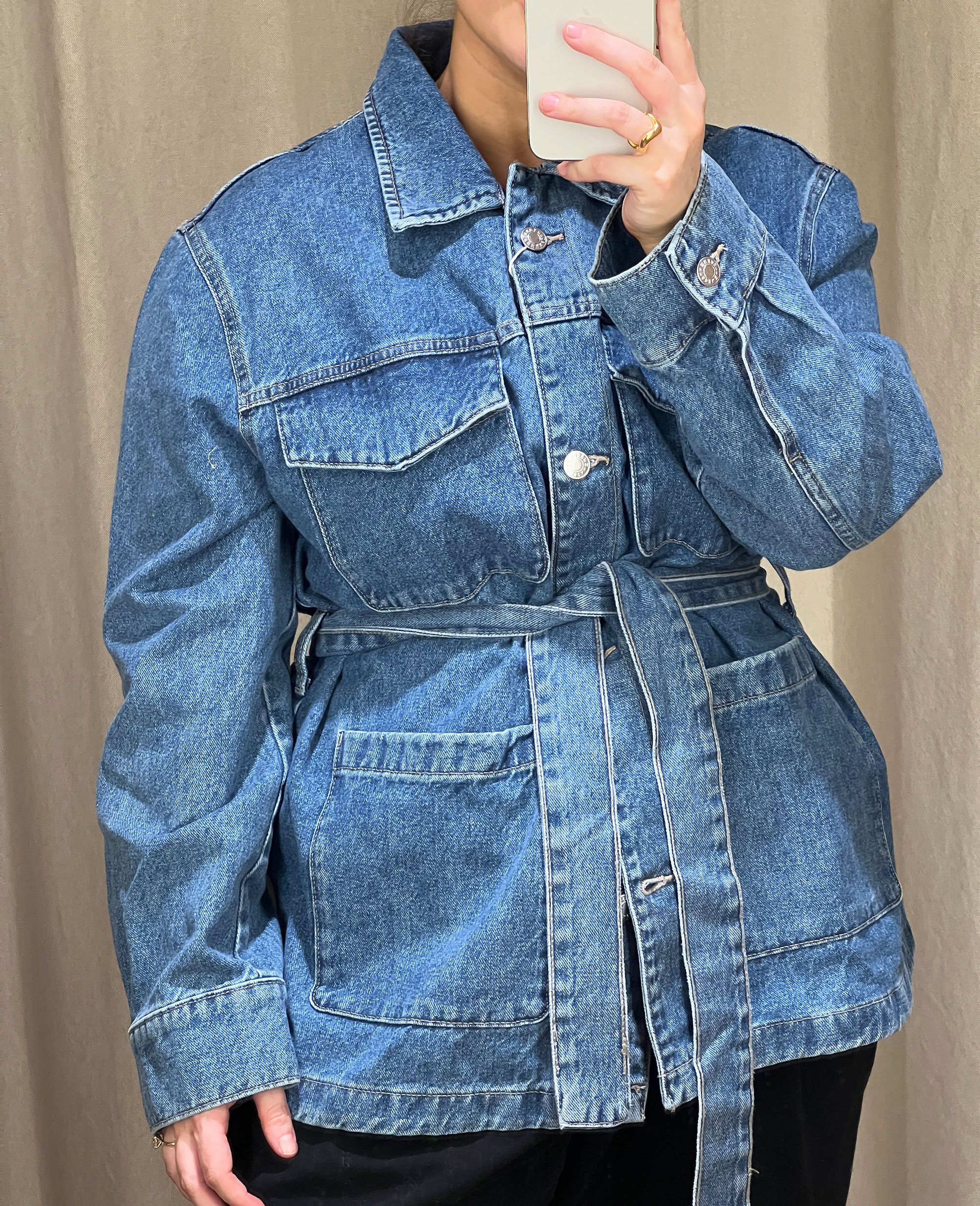Limited Jeans Womens long sleeve button up blue jean jacket, size Medium |  eBay