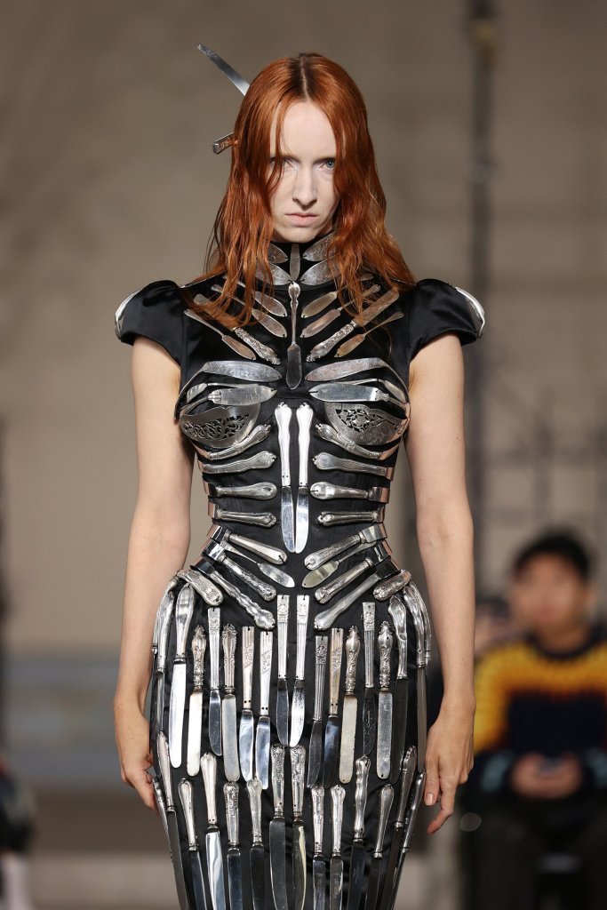 LONDON, ENGLAND - FEBRUARY 20: A model walks the runway at the Dilara Findikoglu show during London Fashion Week February 2023 on February 20, 2023 in London, England. (Photo by Cameron Smith/BFC/Getty Images)