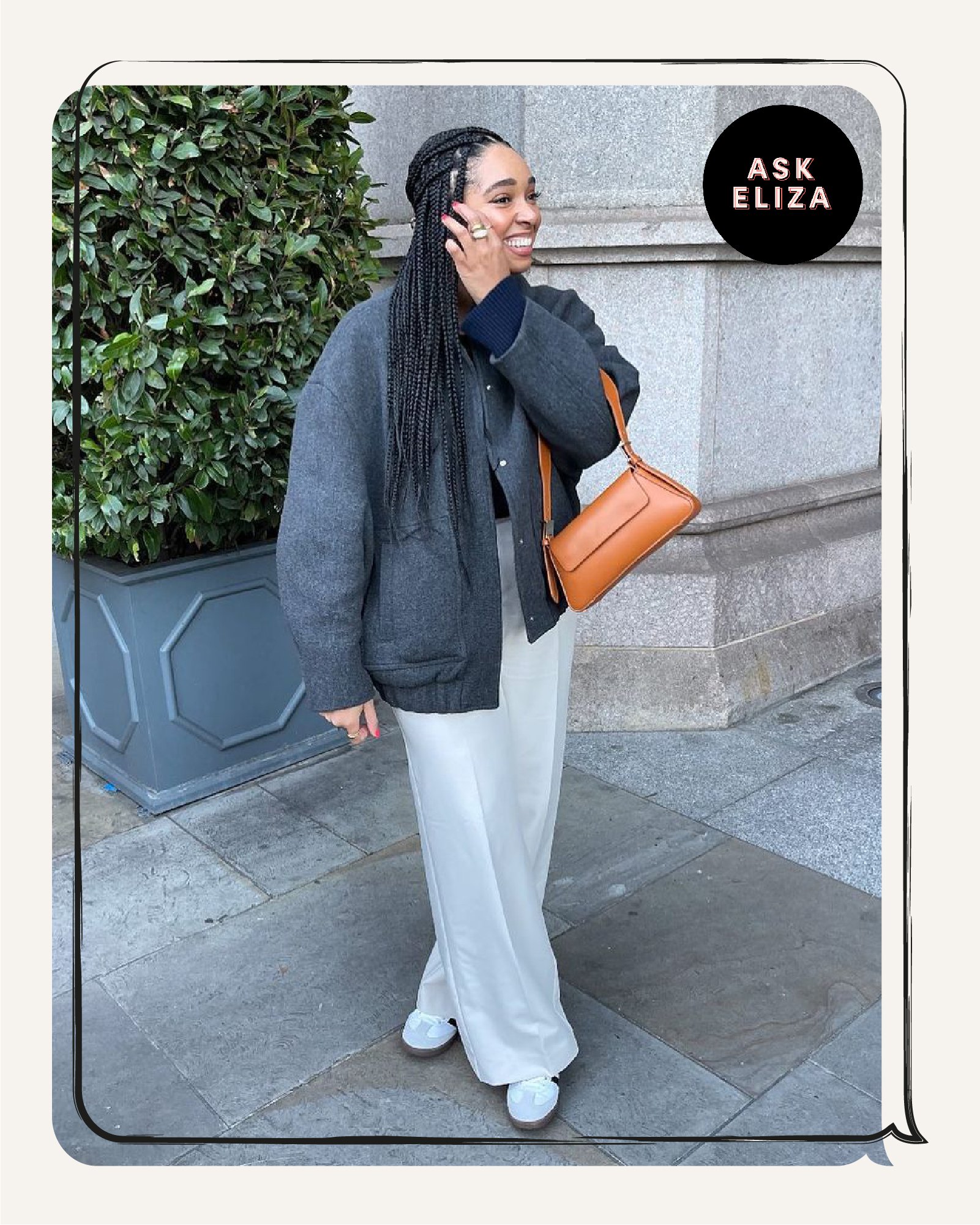 Zara smart light grey trousers with elastic waist! - Depop