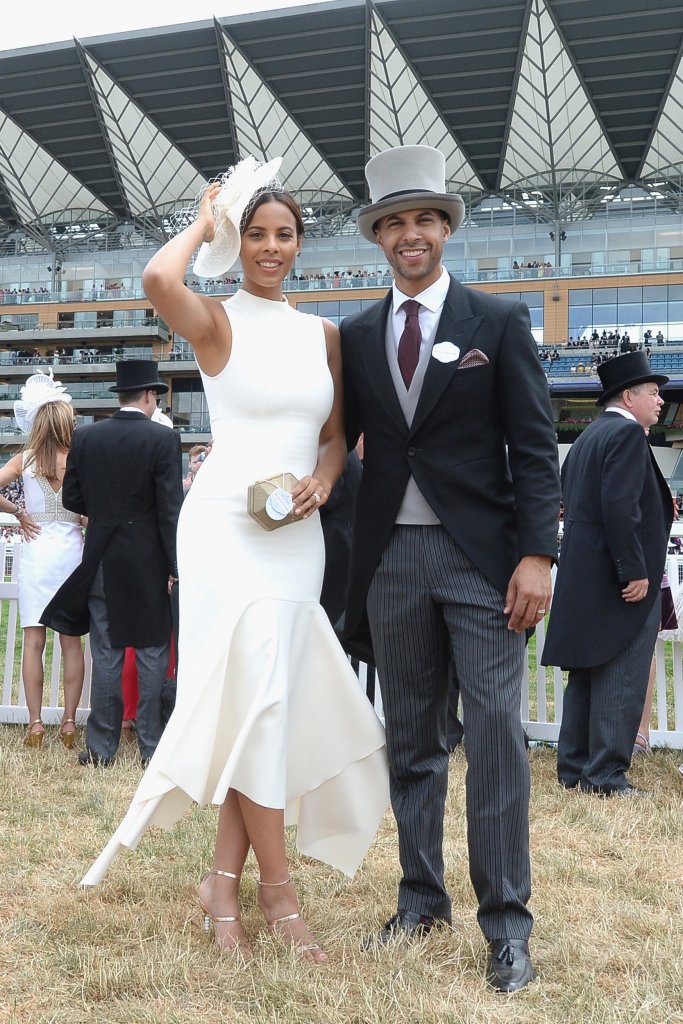 ASCOT, ENGLAND - JUNE 23: Rochelle Humes and Marvin Humes in the Winning Post Gardens on day 4 of Royal Ascot at Ascot Racecourse on June 23, 2017 in Ascot, England. (Photo by Eamonn M. McCormack/Getty Images for Ascot Racehorse)