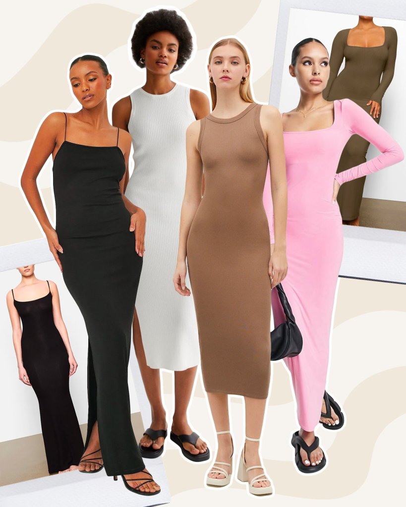 Skims Dupe black lounge dress, Women's Fashion, Dresses & Sets