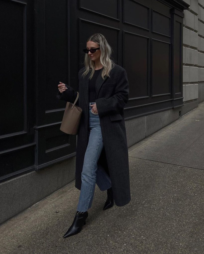 A black coat = the easiest way to look chic and sleek